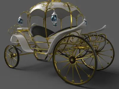 Cinderella Pumpkin Carriage Low-poly 3D model
