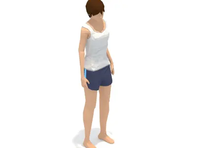 Reverse Warrior Yoga Woman Exercise Low-poly 3D model