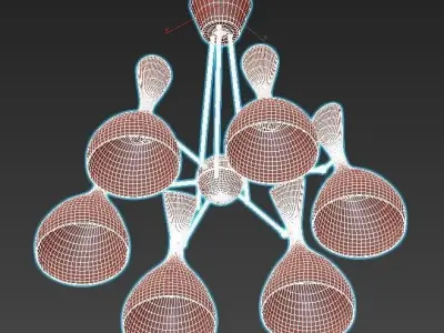 trumpet01 chandelier gold 3D model purchase