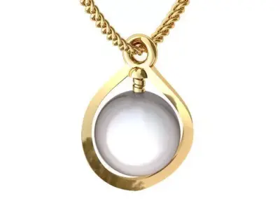kulon pearl pendant - gold Free 3D model