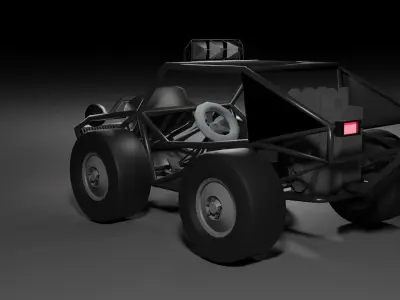 Go kart Car Vechile  Low-poly 3D model
