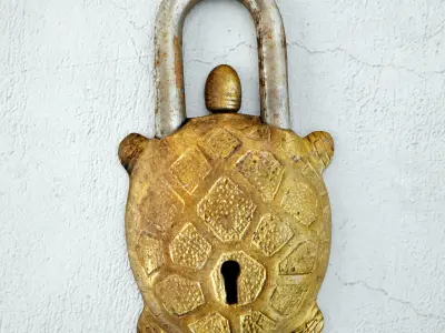 Vintage Brass India Turtle Lock 3D model