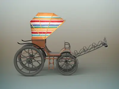 Carriage horse drawn 3D model