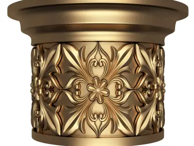 Carved Capital 1403 Low-poly 3D model