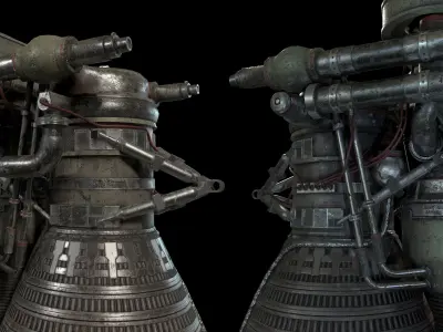 Saturn V - Rocket Engine PBR 3D model