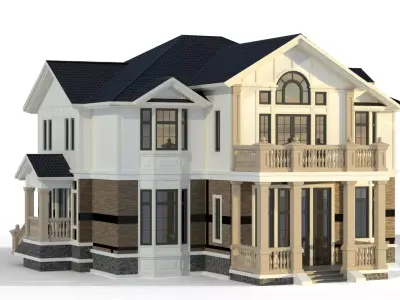Elegant Two-Storey Villa - Blender 3D model