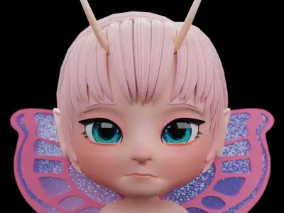 Cartoon Fairy - Fully Rigged Low-poly 3D model