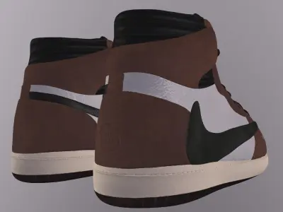 NIKE AIR JORDAN 1 TRAVIS SCOTT CACTUS JACK SHOES PBR Low-poly 3D model