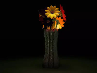 Vase with Artificial Flowers Free 3D model