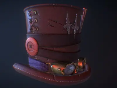 Mad Hatters Hat Low-poly 3D model