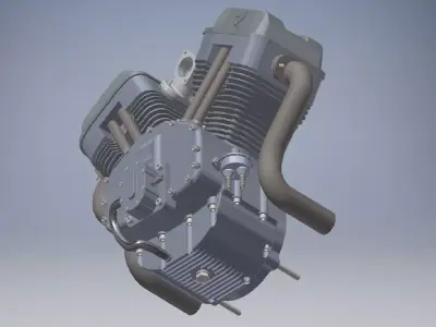 V2 motorcycle engine 3d model 3D model