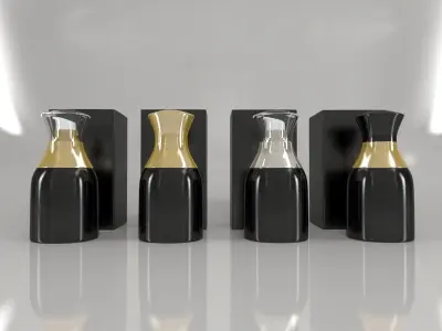 4 Luxury Bottle and Box - Black edition 3D model