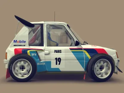 Cartoon Rally Car 3D model