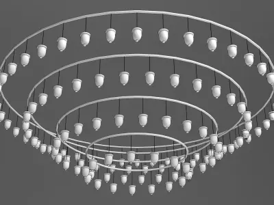 Indian Chandelier with Shamadan Hanging 3D model