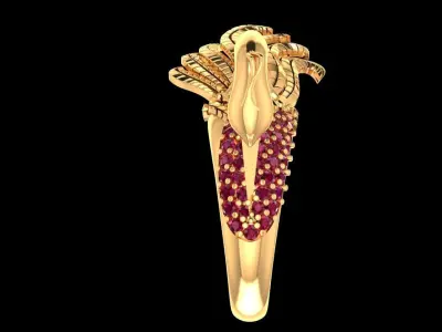 PEACOCK RING 3D print model