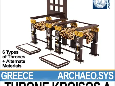 Ancient Greek Throne Kroisos A 3D model