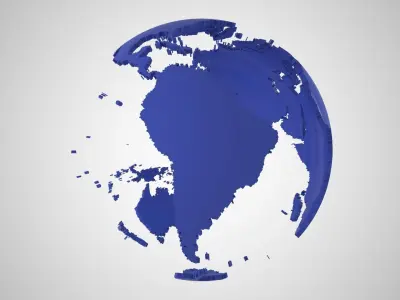 Globe Shell Nevy Blue 3D model