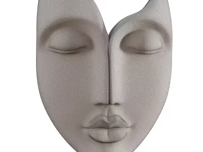 Cream Black Face Wall Art 3D model