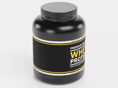 Whey Protein - Product Concept Packaging Low-poly 3D model