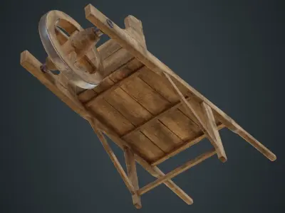 Wheelbarrow 2A Low-poly 3D model