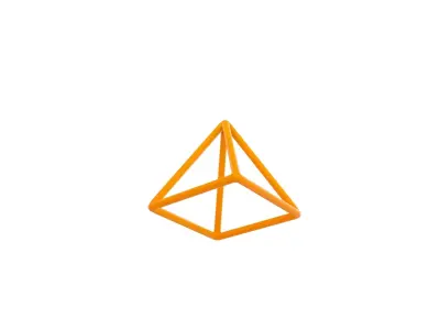 Cartoon Wire Pyramid 3D model