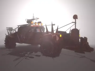 Apocalyptic Car Modular Pack Low-poly 3D model