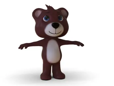Teddy Toon Low-poly 3D model