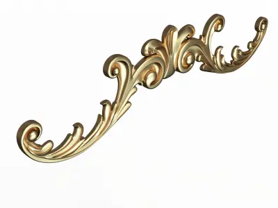 Collection of Carved Plaster Molding Decorations Low-poly 3D model