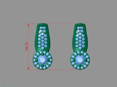 Women Earrings 3DM STL Womens Earring Renders 3D print models   3D print model 4