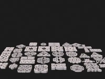 Celtic ornament pack full 3D model