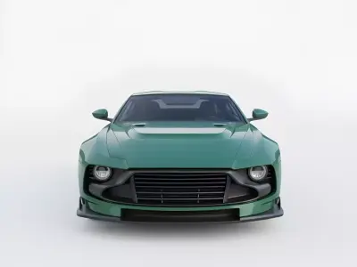 Modern British Racing Green Sports Coupe Low-poly 3D model