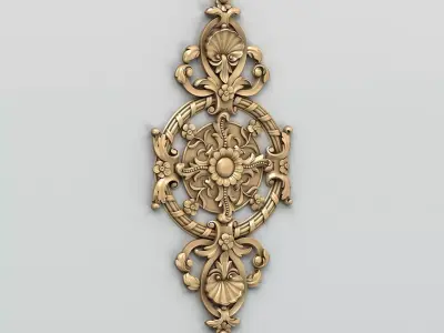 Carved decor central 008 3D model