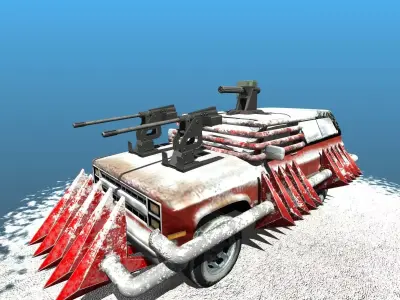 Offroad battle car 01 Low-poly 3D model