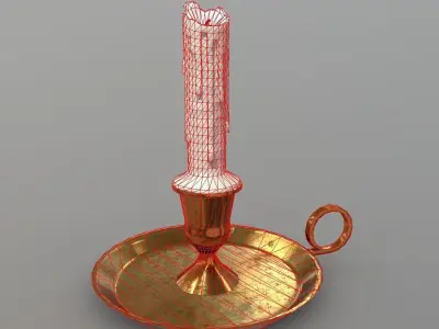 Candle holder 2 Low-poly 3D model