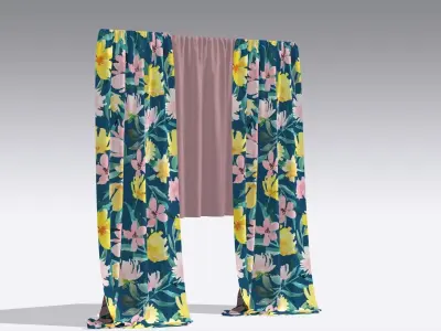 Curtain Low-poly 3D model