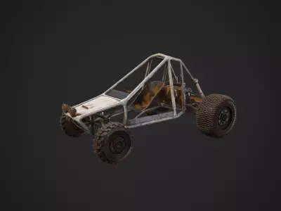 Abandoned Rusty Vehicles Pack 8 In 1 Low-poly 3D model