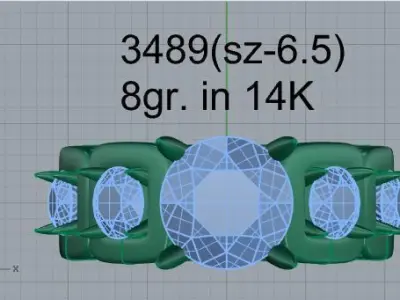Round Cut Ring 3489 3D print model
