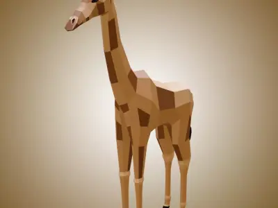 Giraffe Low-poly 3D model 7