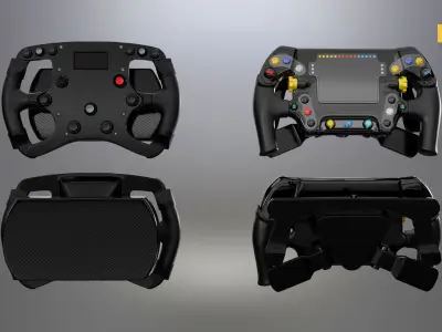 Two Formula 1 Steering wheels  Low-poly 3D model