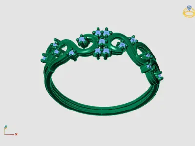 Women Ring Diamond Stone STL 3DM Lightweight Printable 3D print model 74