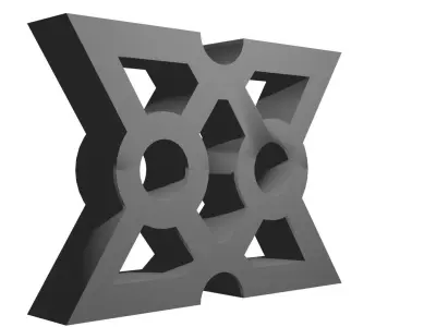 Brick Jaali block 2 3D model