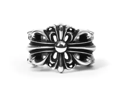 CHROME HEARTS DOUBLE FLORAL RING 3d print  3D model