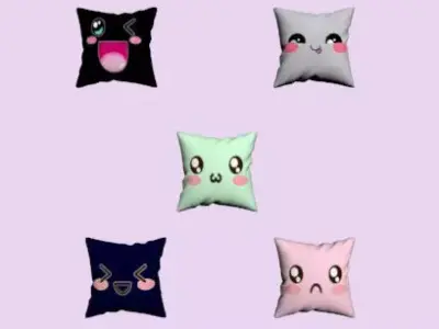 Decorative Pillows Free low-poly 3D model