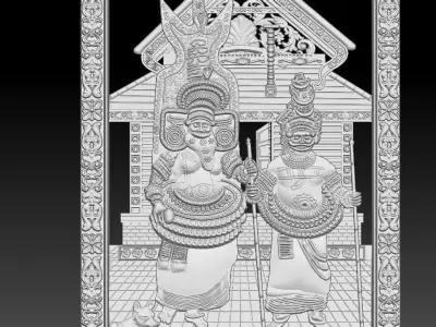 KERALA  STYLE MAIN DOOR  Low-poly 3D model