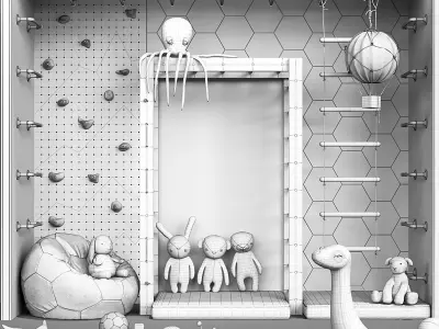 decor and furniture for nursery  3D model