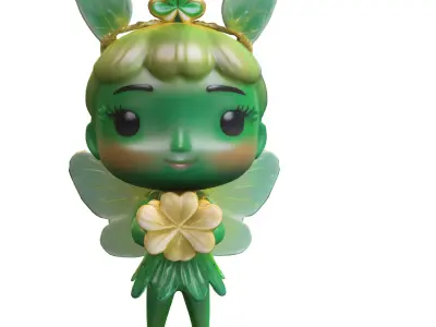 Clover Bunny Fairy Low-poly 3D model