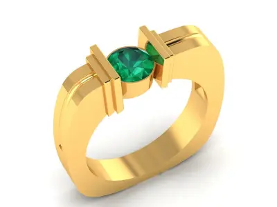 Solitaire Women Ring 3dm stl Render Detail 3D print model