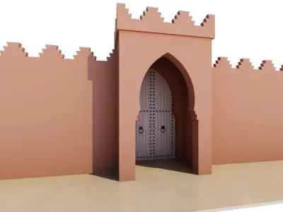 Traditional Moroccan Door Marrakech 3D model