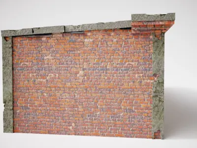 old brick damaged garage da1 Low-poly 3D model