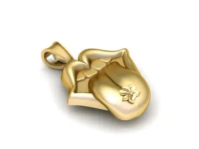 MOUTH TOUNGH FLOWER DESIGN PENDANT 3D PRINTABLE MODEL 3D print model